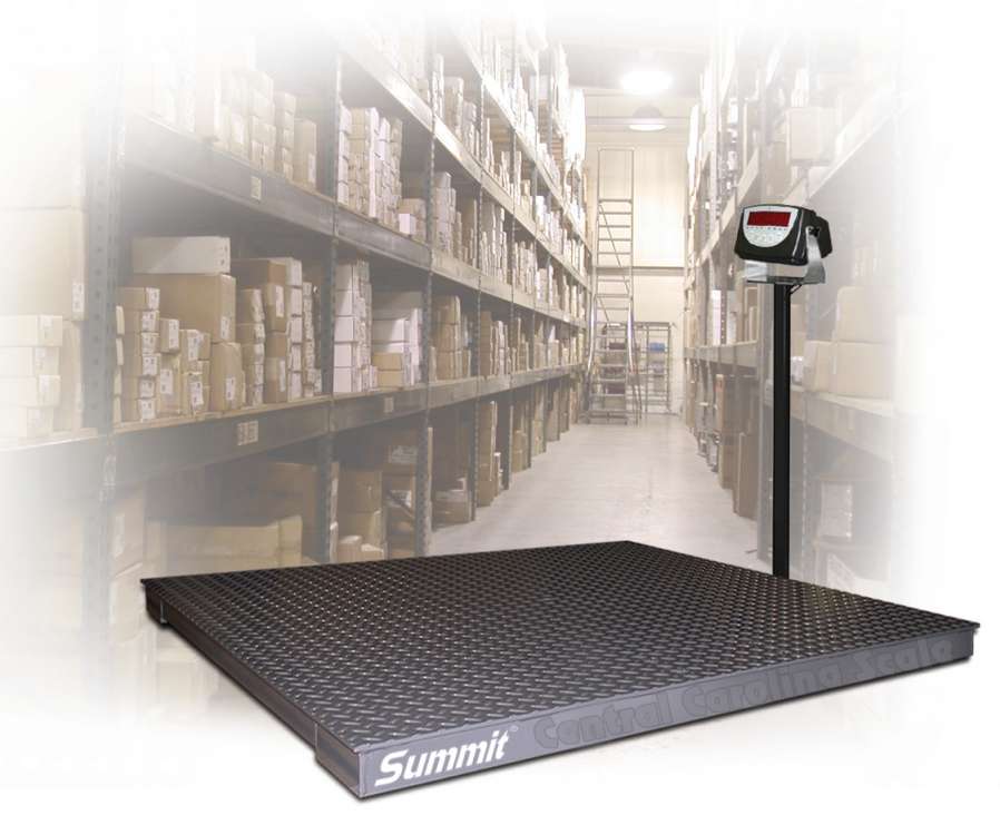 floor scale shown with optional indicator floor stand
